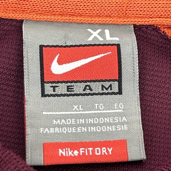 Virginia Tech Hokies‎ Shirt Men's XL Maroon Nike Team Short Sleeve Polo FitDry - Picture 5 of 11